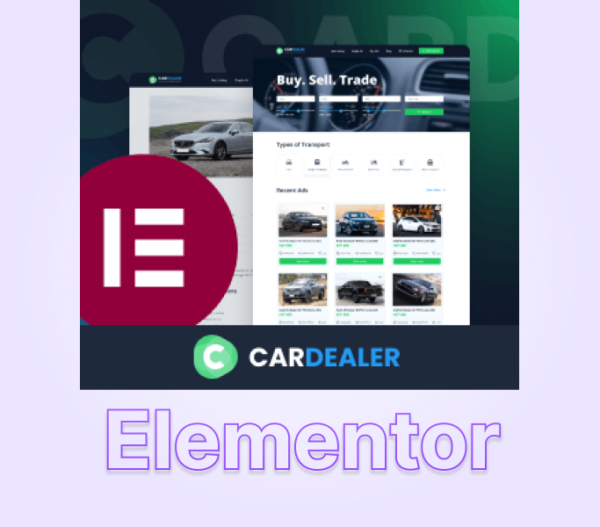 Car dealer website for Elementor