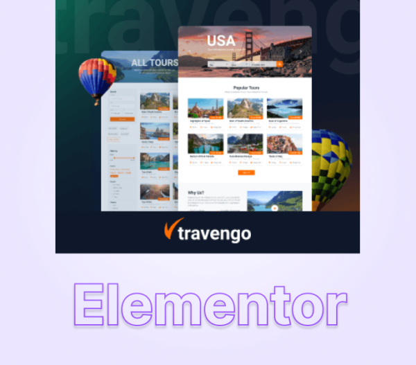 Travel website for Elementor